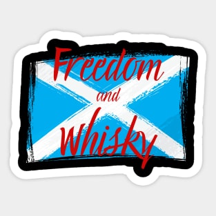 Freedom and Whisky Scotland Flag Sticker